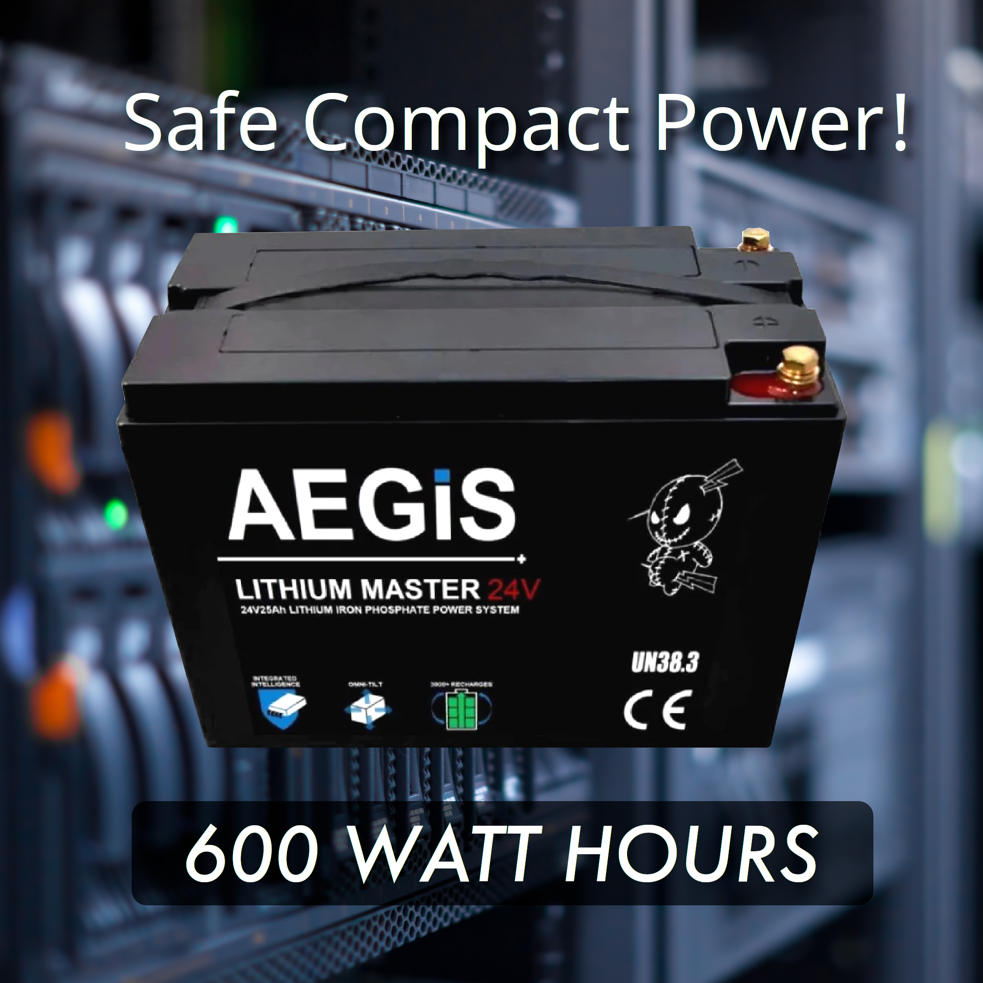 Aegis Battery 24v 25ah LiFePO4 Deep Cycle Battery