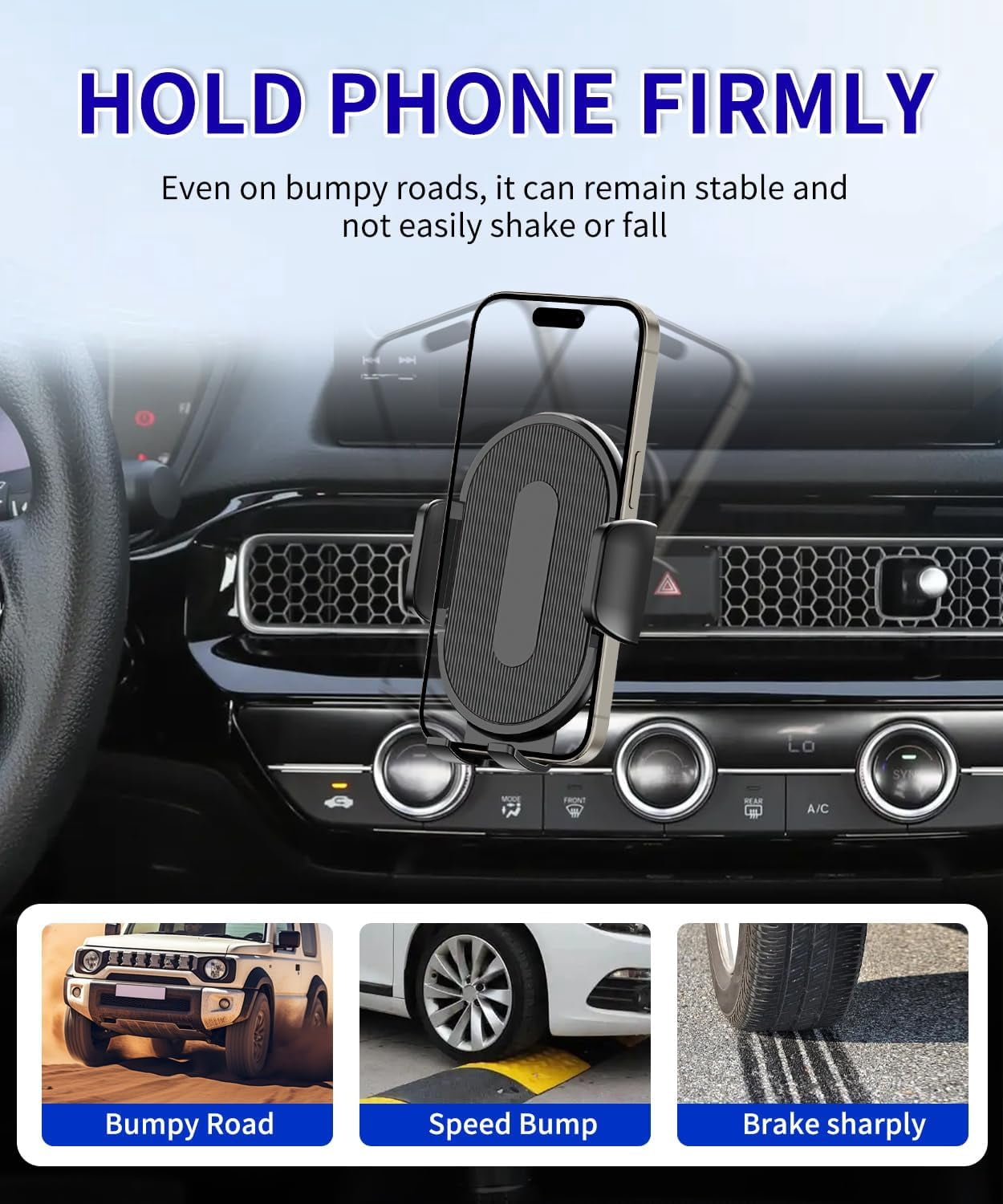 Car Phone Holder for Honda Civic 2024 2025 2026 Auto Accessories，One Hand Place & Pick，360° Rotation，Hands Free，for 4.7-7 inch Phones