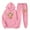 Pink, variant on Hueook Womens Sweatsuits 2 Piece Set Women's Easter Print Athleisure Coat Trousers Hooded Hoodie Top Trousers Set Long-sleeved Hooded Suit Purple S