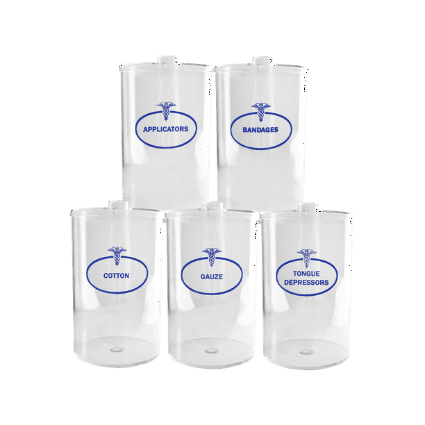 Bathroom Decor Apothecary Jar Set of 5 with Lid, Decorative Jars for