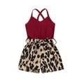 thumbnail image 1 of Coduop Toddler Baby Girl Sleeveless Romper Leopard Patchwork Jumpsuit One-Piece 1-6 Years, 1 of 9