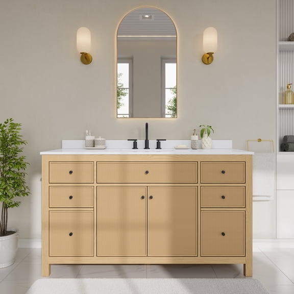 Wyndham Collection WCF929260STBWQUS3MXX Pendry 60" Free Standing Single Basin Vanity Set -