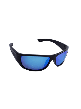 Sea Striker Buccaneer Beach Boating Fishing Polarized Sunglasses Men Women  Black Frame w/Blue Mirror Lens