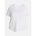 thumbnail image 5 of Terra & Sky Women's Plus Size V Neck Tee with Short Sleeves, Size 0X-5X, 5 of 5