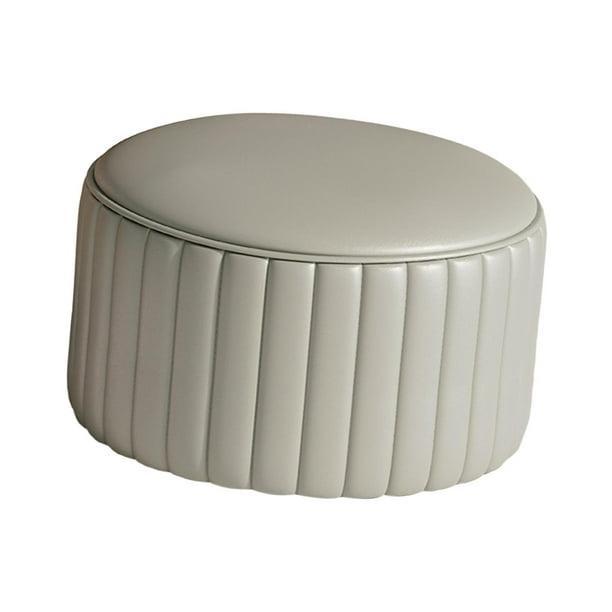 Taburete otomano redondo Reposapiés redondo Taburete estable Taburete decorativo Taburete bajo gris