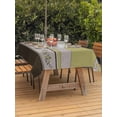 thumbnail image 3 of Outdoor Tablecloth with Umbrella Hole for Patio/Picnic/Party/Camping, Sage Green Floral Waterproof Table Cloth Rectangle Table Cover Washable, Modern Farmhouse Leaves Brown Striped (60"x 102"), 3 of 8
