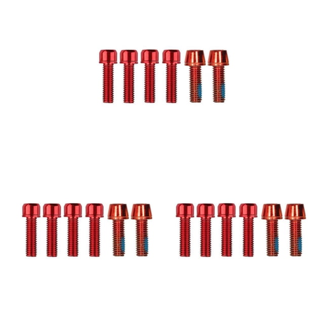 ziyahi Lot de 6 Vis de Potence de Vélo en Acier Inoxydable Ressorts Hexagonaux Pièces de Rechange Rouge M5x4+M6x2 3Ensemble