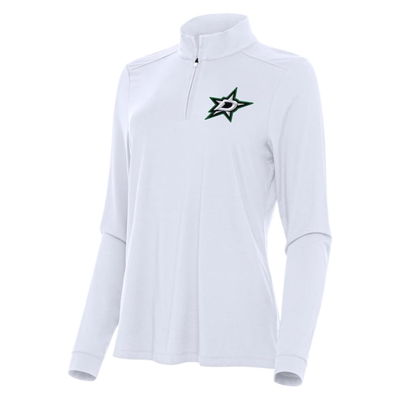Women's Antigua White Dallas Stars Intent Quarter-Zip Top