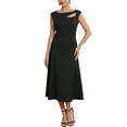 thumbnail image 2 of INSPIRE CHIC Women's Formal Dress Cap Sleeve Cut Out Front Flared A-Line Cocktail Dresses L Black, 2 of 5