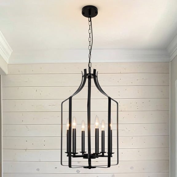 Shabby Chic 6-Light Dimmable Cage Pendant Lights