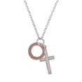thumbnail image 2 of Delight Jewelry Acrylic 7/8" Ring Rose Goldtone Everlasting Love Engraved Cross Zoey Necklace, 28", 2 of 4