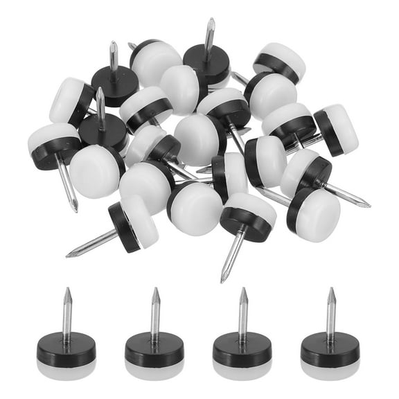0.6" Dia Chair Slides, 24 Pcs Nail on Furniture Glides for Wooden Furniture, Table Feet, Carpet and Hardwood, White