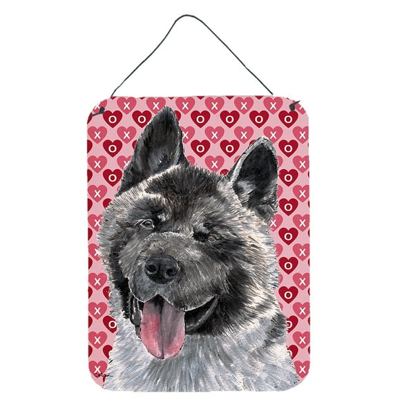 Akita Hearts Love and Valentines Day Wall or Door Hanging Prints