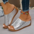 thumbnail image 2 of Dakaela Womens Summer Beach Sandals Open Toe Wedge Slides Ladies Comfortable Dressy Platform Slippers, 2 of 7