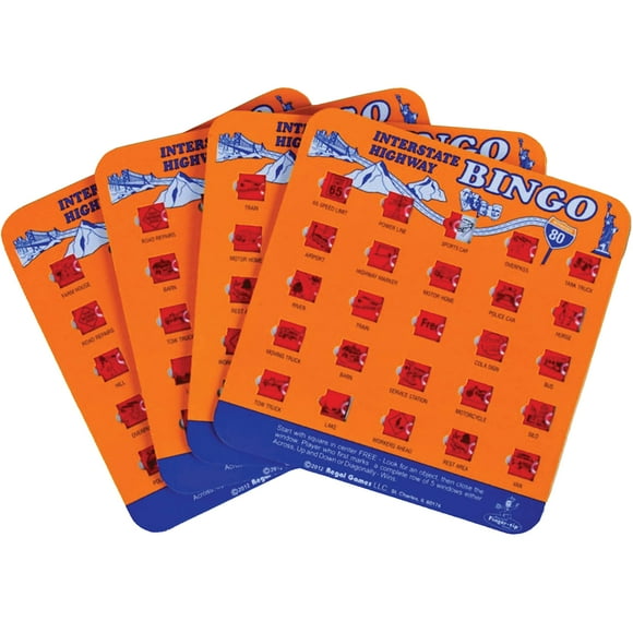 Bingo Cards Regal Games con obturador en la punta de los dedos, 4 paquetes, color naranja Regal Games Regal Games