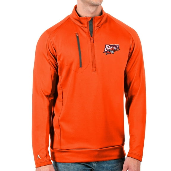 Men's Antigua Orange Buffalo Bandits Generation Quarter-Zip Pullover Top