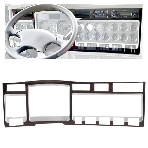 KOJEM Dashboard Bezel Cover Meter Cluster Bezel Compatible with Kenworth W900 W900L T800 T660 T700 Instrument Cover Woodgrain Silvery