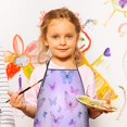 thumbnail image 2 of Purple Butterfly Pattern Kids Aprons for Girls and Boys,Adjustable Neck Strap Toddler Aprons for Kids Cooking Baking, 2 of 6