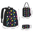 thumbnail image 2 of Disketp Colorful Ping Pong Rackets Mochila Estampada de Gran Capacidad con Lonchera y Estuche, Set de 3 Piezas para Estudiantes, 2 of 7