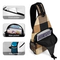 thumbnail image 4 of Full Print Chest Bag 8×15in Outer Large Bag On Both Sides Of Mesh Bag Inside Pocket Design Sponge Pad Shoulder Strap SandyBrown Buffalo Plaid Check Tartan Scotland_4, 4 of 8