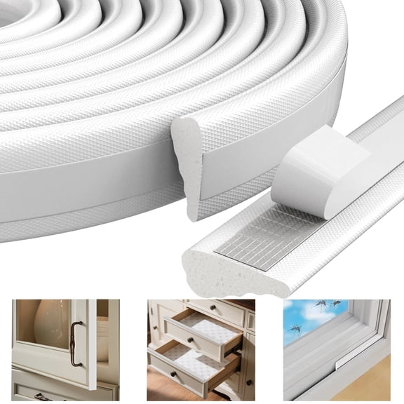 BTideas Window Weather Stripping Door Frame Seal Strip,9.85'' Self-Adhesive Foam Soundproofing,White
