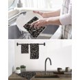 thumbnail image 5 of Boho Black Floral Kitchen Dish Towels for Drying Dishes Set of 2, Farmhouse Botanical Vintage Paisley Flower Waffle Weave Microfiber Hand Tea Bathroom Towels Quick Dry & Absorbent Towel 12x12, 5 of 7