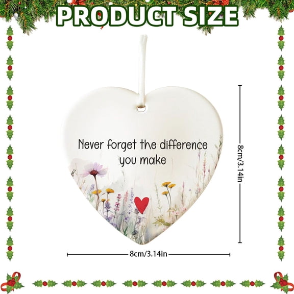 Heart Shape Acrylic Friendship Ornament, Inspirational Quote Keepsake Decor, Car Rearview Mirror Charm, Christmas Tree Hanging Accent, Gift for Beloved Friend