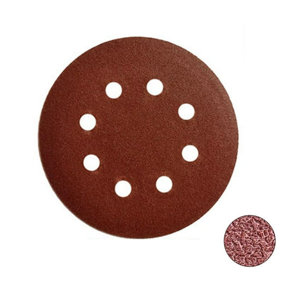YIGSECU 5 Inch 8-Hole Sanding Disc Aluminum Oxide Flocking Back Sandpapers for Sanders