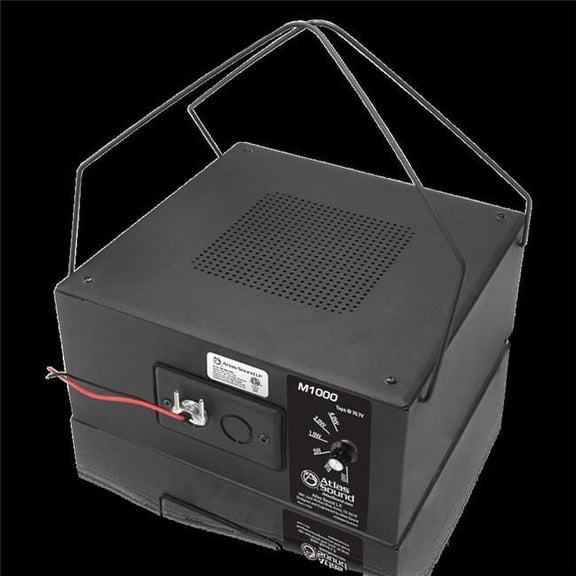 Atlasied M1000 8 in. Dual Cone Sound Masking Speaker with 4-Watt 70V Transformer & Enclosure, Black