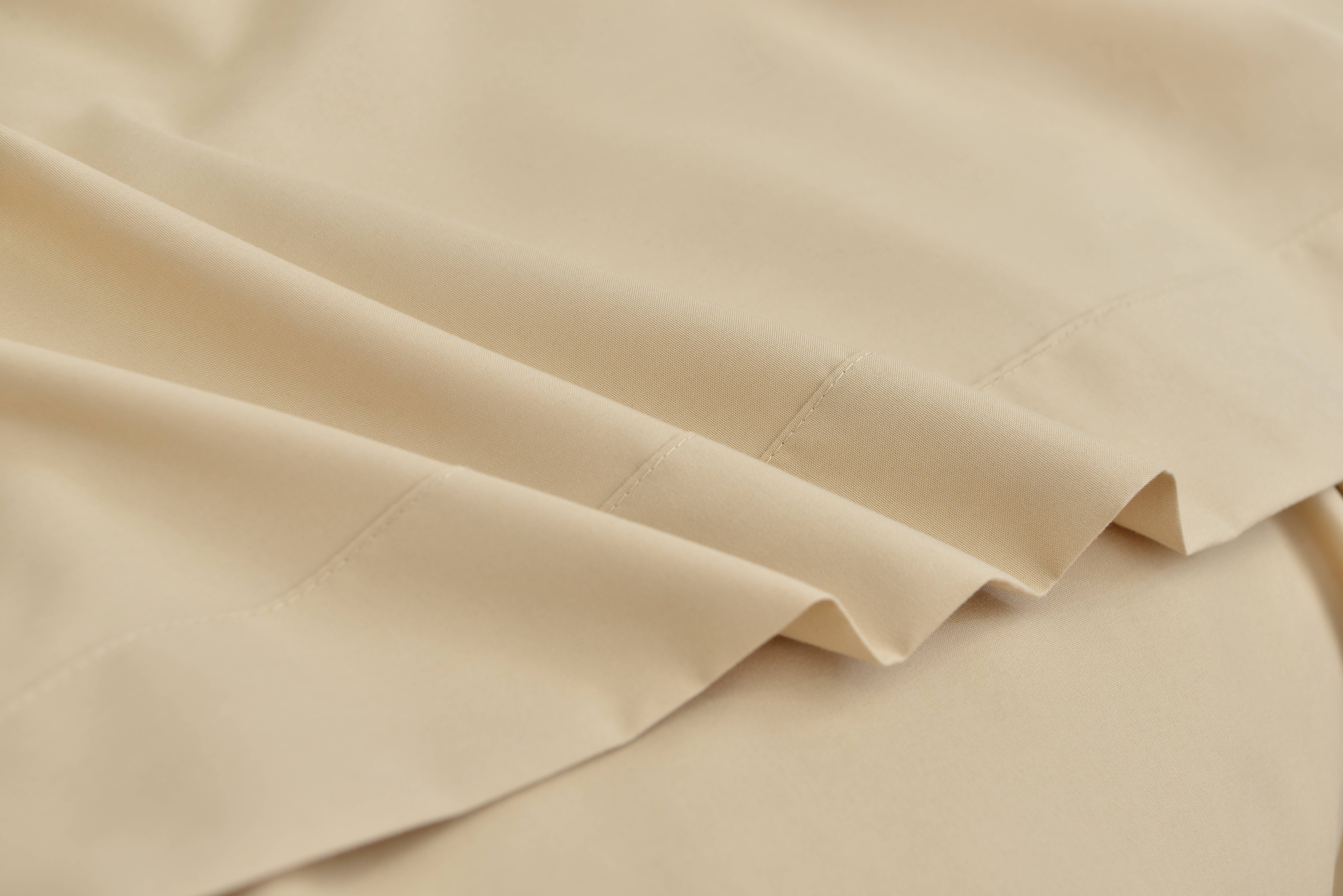 6 Piece Rayon Made From Bamboo Sheet Set by OKAO, Calking Beige Sheets-Silky Soft- Wrinkle Free - Deep Pockets-Softer and Stronger Than Cotton - 1 Fitted Sheet, 1 Flat, 4 Pillowcases Cal King, Beige