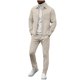 thumbnail image 2 of Ceisia Men's Slim Fit Waffle Knit 2-Piece Set Long Sleeve Zip-Up Jacket with Elastic Waist Drawstring Pants Gifts, 2 of 5