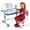 Blue #5, variant on Floseru Kids Desk and Chair Set, Height Adjustable Kids Study Desk Chair Toddlers Writing Table with Tiltable Reading Stand, Bedroom Children Learning Table with Extra Large Drawer