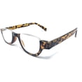 thumbnail image 2 of The Noble Semi-Rimless Half Reader Half Moon Reading Glasses, 2.50 Yellow Tortoise, 2 of 6