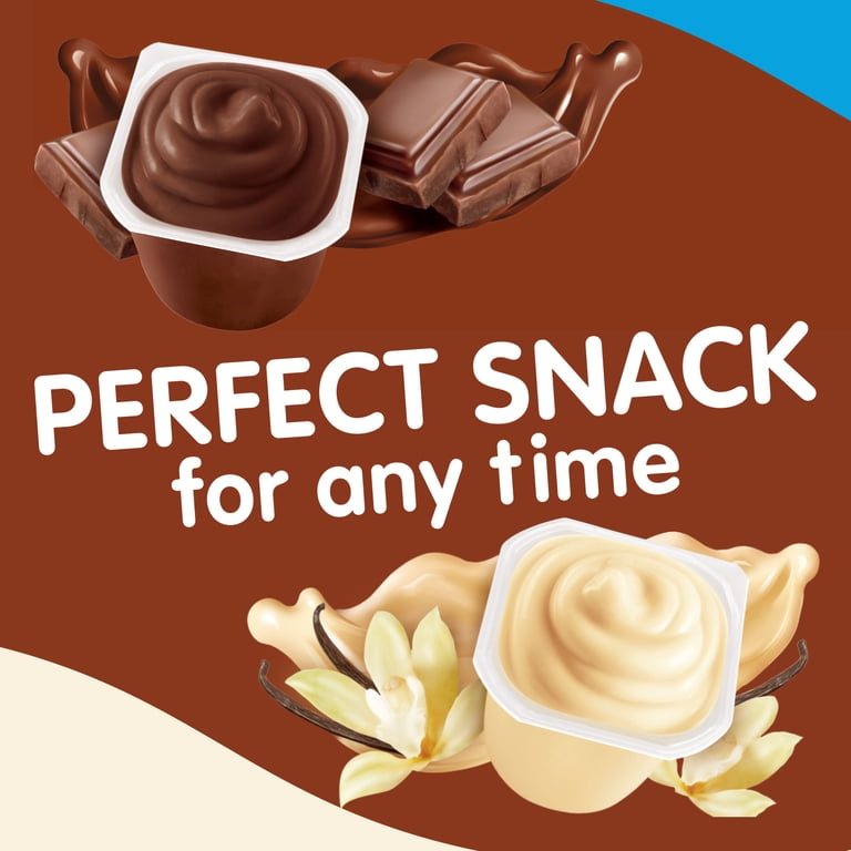 Snack Pack Chocolate and Vanilla Pudding, 3.25 oz Cups, 12 ct