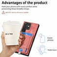 thumbnail image 4 of Nalacover 2-in-1 Magnetic Case for Samsung Galaxy S21 Ultra, Back Wallet Case with Detachable Card Holder Ring Stand Cover for Samsung Galaxy S21 Ultra, Vintage PU Leather Shockproof Case - Pink, 4 of 11