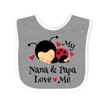 Inktastic Nana and Papa Love Me Baby Boys or Girls Baby Bib