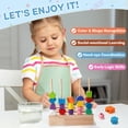 thumbnail image 3 of 4 in 1 Montessori Wooden Beads Sequencing Toy, Sequencing Block Sorter Shape Matching Lacing Beads STEM for Boys Girls 2 3 4 Year Old Toddler Kids, 3 of 7
