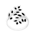 thumbnail image 3 of Peaceful Olive Branch Sterling Silver & Simulated Black Onyx Inlay Wrap Ring - 8, 3 of 5