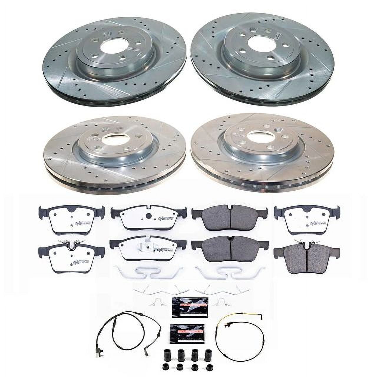 PowerStop Front and Rear Z36 Truck & Tow Carbon-Fiber Ceramic Brake Pad and Drilled and Slotted Rotor Kit Fits: JAGUAR Select Models K8204-36