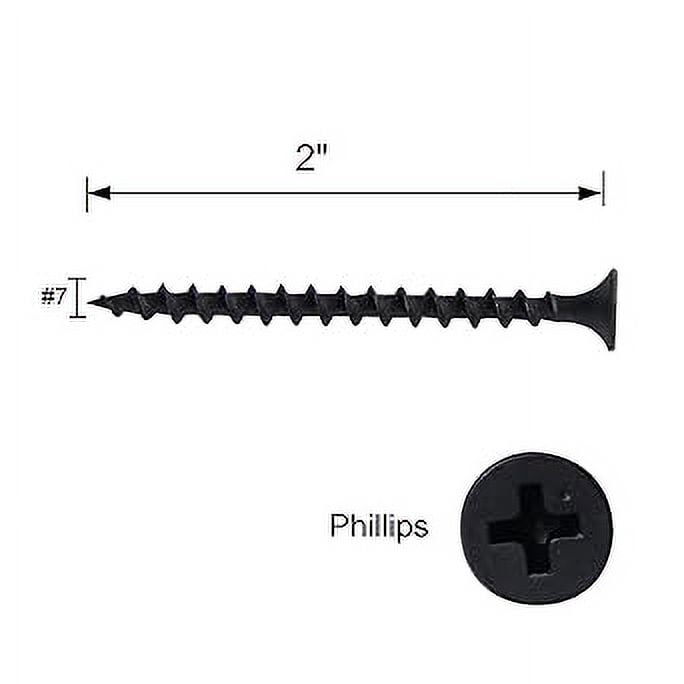 FASTENER TREE #7x2" Drywall Screws, Coarse Thread, Bugle Head, Black Phosphate, 100PCS
