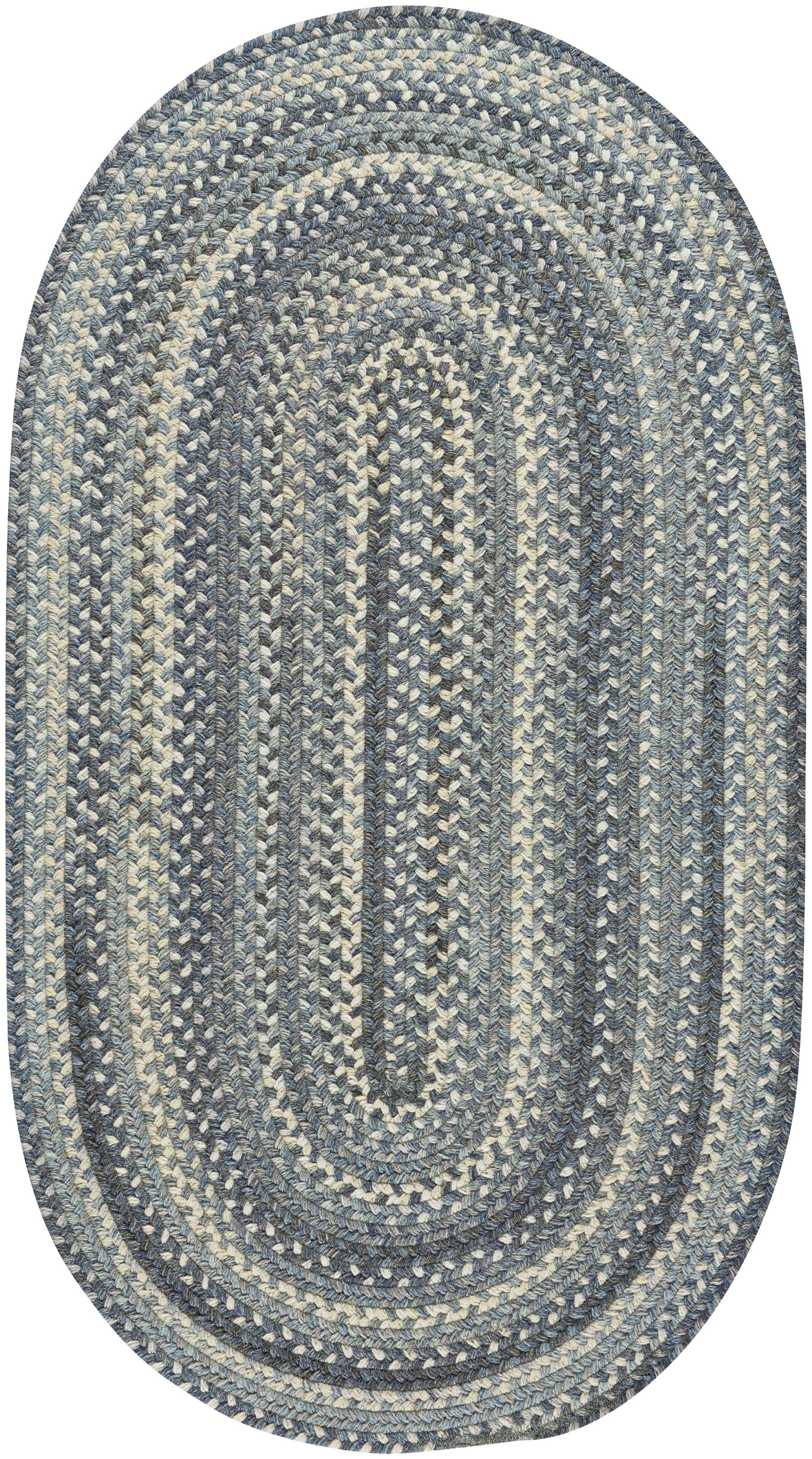 Capel Rugs Tooele Braided Oval Area Rug Blue Jean 3' x 5
