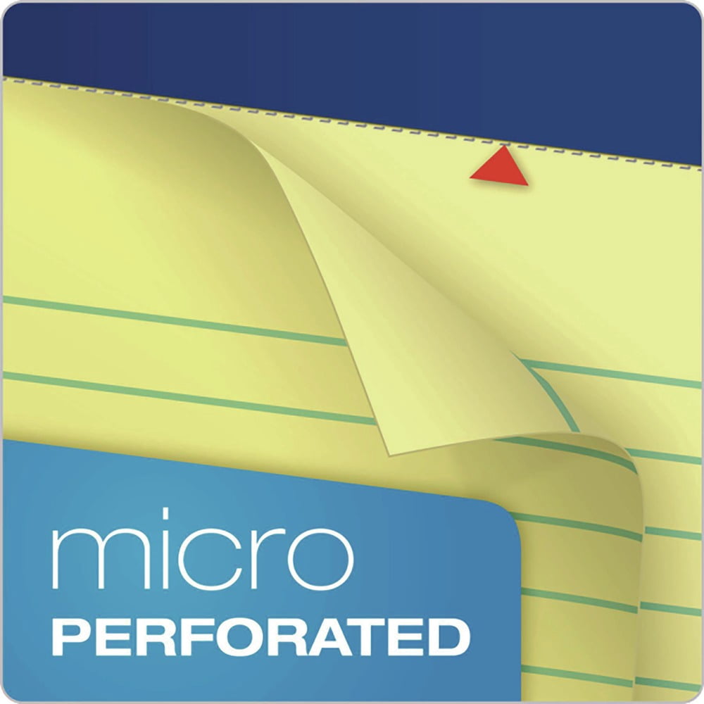 Ampad Perforated Writing Pads, Narrow Rule, 8.5 x 11.75, Canary, 50 Sheets, Dozen (20222)