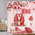 thumbnail image 3 of Valentine''s Day Gnome Shower Curtain, Spring Romantic Love Red Hearts Tree Decor Bath Curtains, Rose Flower Bear Gift Valentines with Hooks Fabric Seasonal Bathroom Sets 69X72Inch, 3 of 5