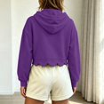thumbnail image 3 of Cropped Hoodies for Women 2026 Casual Long Sleeve Hooded Sweatshirts Cute Scalloped Hem Hooded with Drawstring Pullover Top, 3 of 5