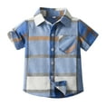 thumbnail image 1 of PMVFHDE T-Shirts Graphiques pour Garçons T-Shirts pour Tout-Petits Garçons Manches Courtes Imprimés à Carreaux T-Shirt Gentleman Hauts Bleu, 2-3 Ans, 1 of 4