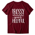 thumbnail image 3 of B91xZ Womens T-shirts Coupe Ample Mode Automne Été Solide Pull Col Rond à Manches Courtes, Vin XXL, 3 of 4