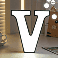 thumbnail image 2 of YSITIAN LED Marquee Letter Lights-DIY Marquee Lights Up Letter Signs 26 Alphabet Signs For Wedding, Birthday, Party， Bar Decoration （Letter V） YT-14680, 2 of 6