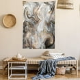 thumbnail image 2 of Marble Tapestry, Retro Style Paintbrush Colors in Marbling Texture Watercolor Artwork, Wall Hanging for Bedroom Living Room Dorm Decor, 60W X 80L Inches, Sand Brown Dust Pale Grey, by Ambesonne, 2 of 5