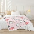 thumbnail image 2 of Cartoon Cat Sherpa Blanket,Cute Kitten Print Blanket for Kids Boys Girls Toddler Cat Lover,Cat Paw Print Throw Blanket for Bed Sofa Couch,Kawaii Pet Theme Plush Blanket Pink Baby 30"x40", 2 of 6