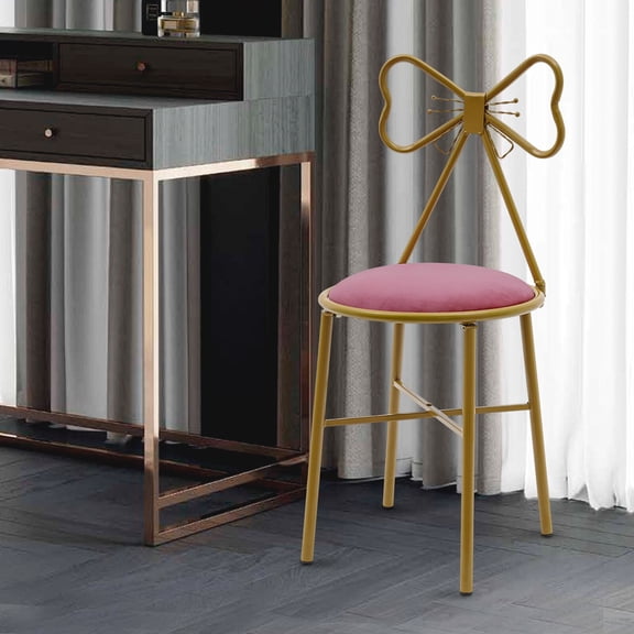 1 PCS 100kg/220.46lbs Load Bearing Capacity Butterfly-Shaped Vanity Chair, Dining Chair, Makeup Chair, Butterfly Backrest Chair(Deep Pink)